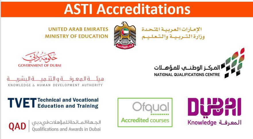 ASTI Academy Dubai Accreditations