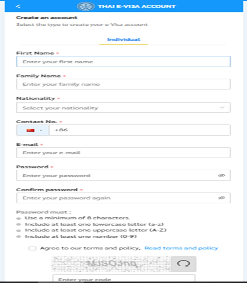  Thai evisa required documents
